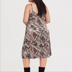 Torrid Snakeskin spaghetti strap slip dress